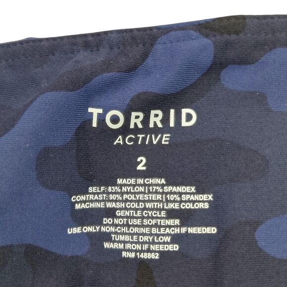 Torrid Active Leggings Womens 2 Navy Camo Mesh Breathable Athleisure Gym Workout - Picture 10 of 12
